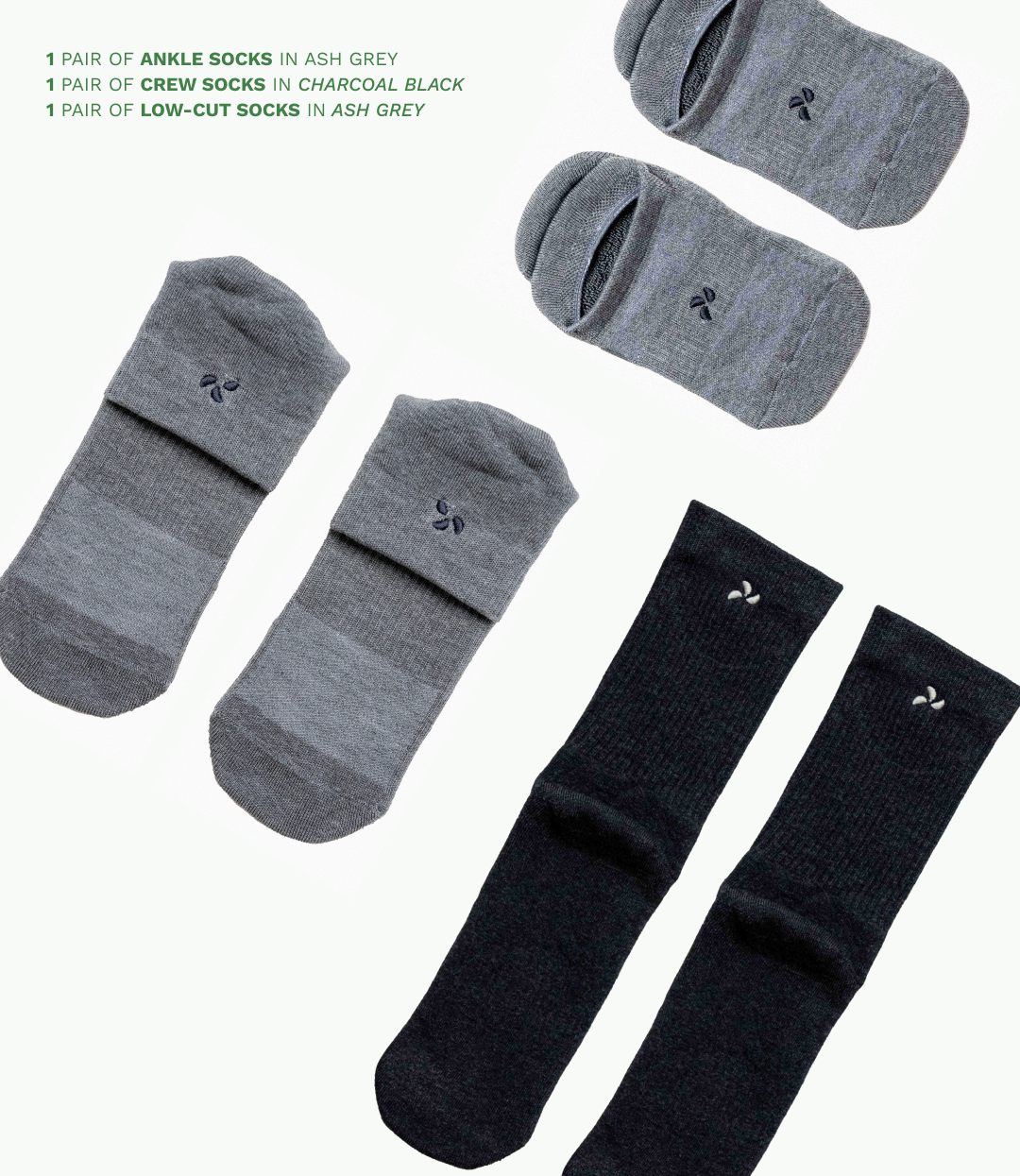 Bamboo Charcoal Socks Starter Pack | 3-Pack