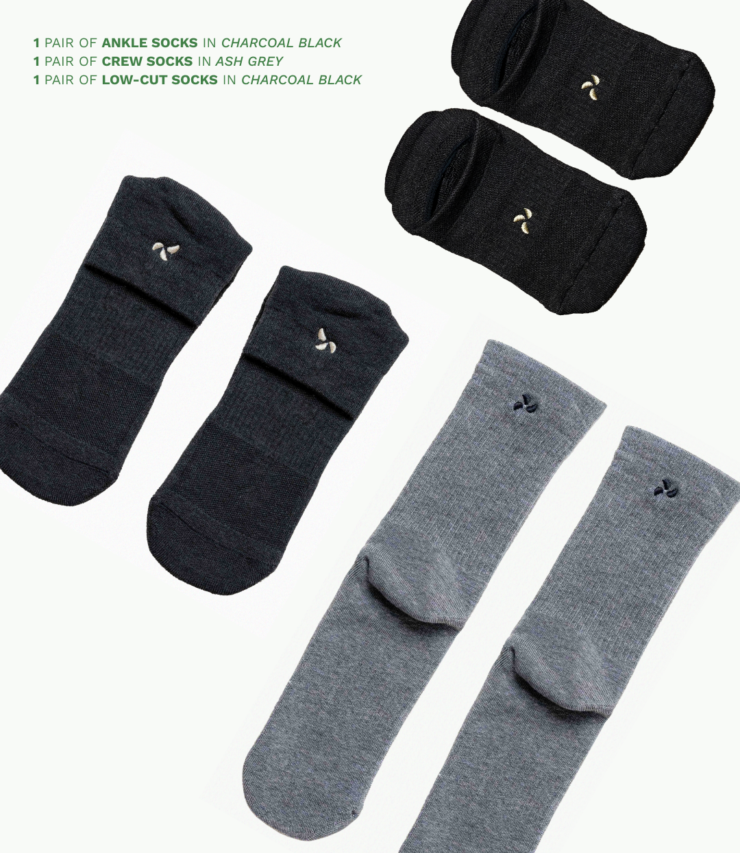 Bamboo Charcoal Socks Starter Pack | 3-Pack