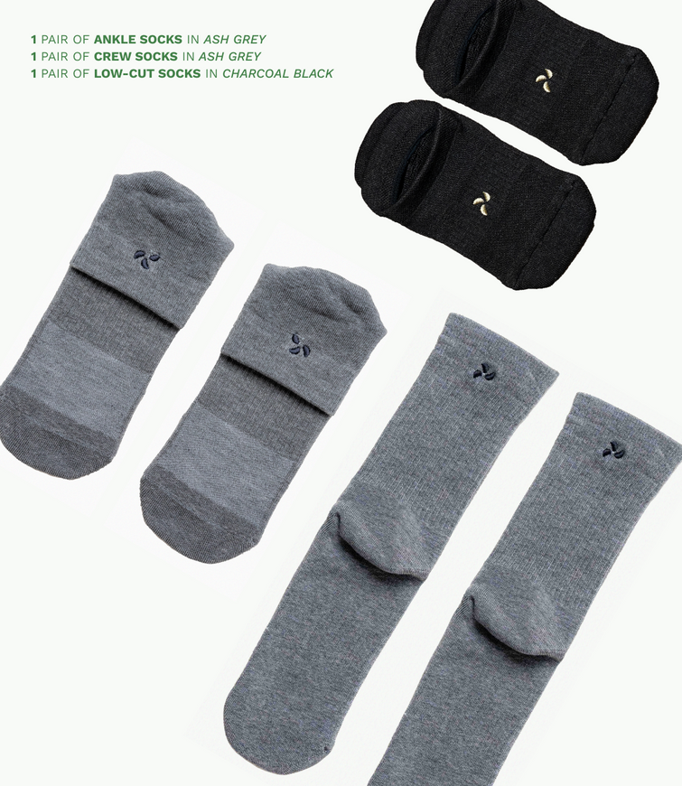 Bamboo Charcoal Socks Starter Pack | 3-Pack